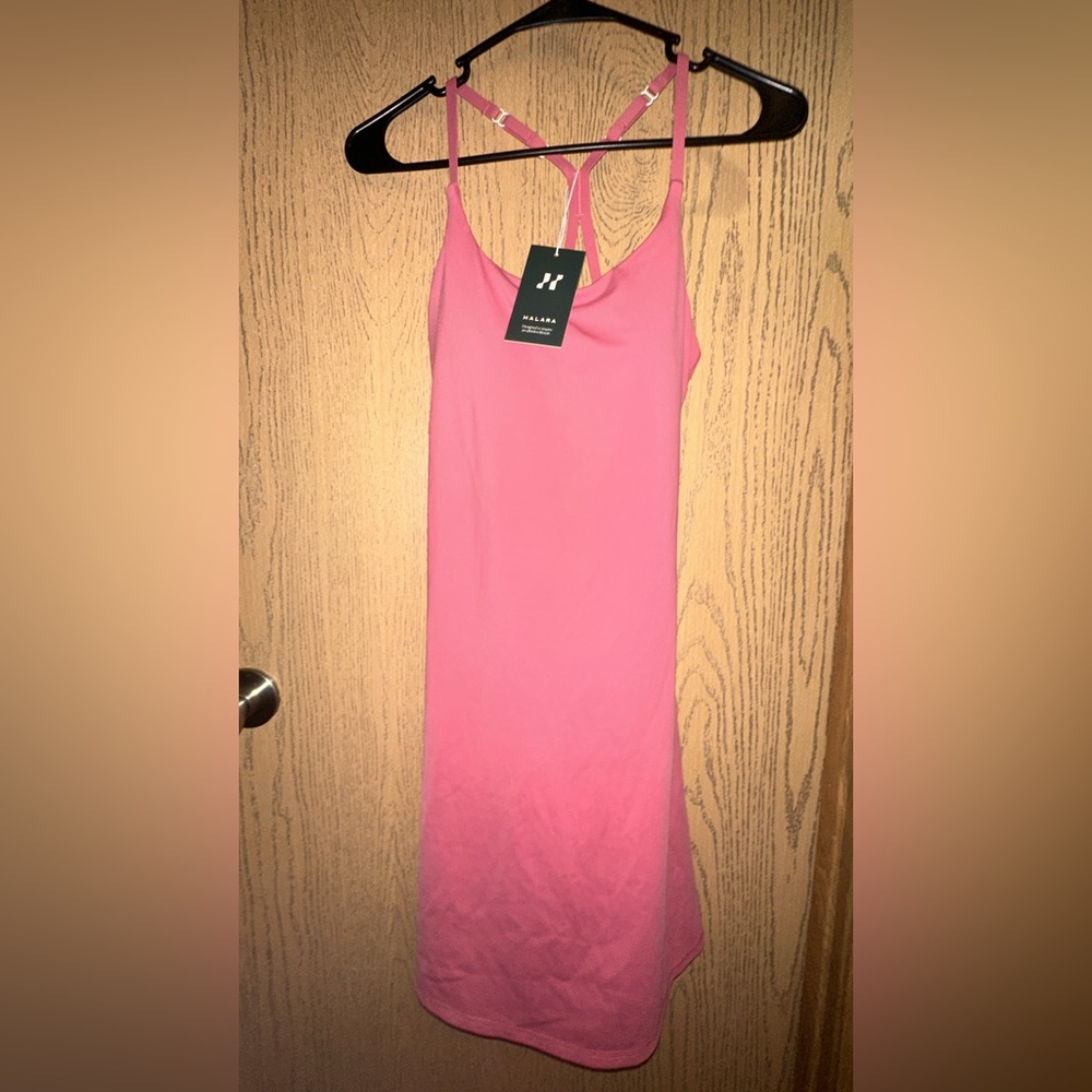Halara Pink Spaghetti Strap Athletic Dress